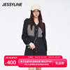 jessyline春季女装杰茜，莱黑色拼接衬衫连衣裙312111072
