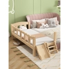 源氏木语实木婴儿床，儿童宝宝床带护栏围栏拼接大床加宽