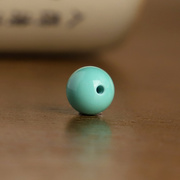 远廷原矿绿松石散珠8.7mm单颗6号高瓷蓝绿，干净单珠圆珠配饰配珠