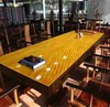 餐桌绿心檀实木大板非洲奥坎原木书桌黄花梨茶桌茶台红木办公画案