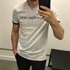 久维全球购CK Calvin Klein夏装男装标准版休闲V领短袖T恤一
