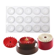 法式烘焙巧克力插件蛋糕硅胶模具15连百圆片模具折纸慕斯蛋糕磨具