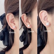 高级珍珠耳钉女小众设计感耳环气质名媛耳扣2024年潮耳饰