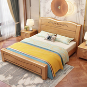 实木床1.8米双人床，主卧婚床1.5m成人，单人床小户型气压高箱储物床