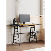 定制双爱台式电脑桌卧室家用有置物主机架时尚书桌学习办公桌子工
