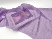 半透肌理感 紫色褶皱雪纺面料衬衫裙子汉服春夏服装设计师布料diy