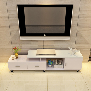 北欧电视柜茶几组合家用可伸缩钢化玻璃电视柜现代简约小户型客厅