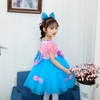 六一儿童舞蹈表演服女童可爱粉色纱裙幼儿园蓝色蝴蝶结蓬蓬公主裙