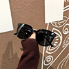 2020韩版三点平面太阳镜黑色时尚潮帅酷墨镜ins大圆脸眼镜