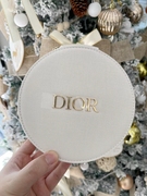dior迪奥圆饼化妆包饭桶，包白色(包白色)简约时尚，手拿包可改造收纳洗漱