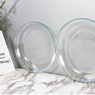 北欧透明低硼硅，钢化玻璃盘水果盘减脂餐轻食家用圆菜盘子厨房