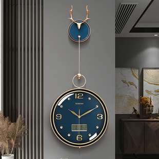 2024挂钟摆钟个性创意钟表家用客厅吊钟万年历时钟欧式石英钟
