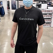 CK Calvin Klein 男士夏季简约百搭字母LOGO印花纯棉圆领短袖T恤
