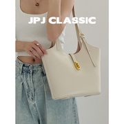 jpjclassic牛皮托特包女单肩手提包ins风通勤包百搭腋下水桶包潮