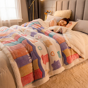 珊瑚绒毛毯春秋加厚双层羊羔绒保暖小毯子儿童空调毯单人午睡盖毯
