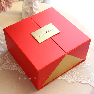 中国风喜糖盒红色高端盒手机小众包装盒礼物盒伴手礼盒空盒子