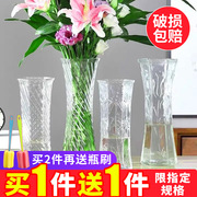 花瓶玻璃透明水养富贵竹绿萝花瓶，客厅插花现代简约家用大号摆件