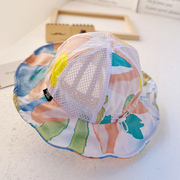 宝宝帽子夏季薄款大帽檐，遮阳帽婴儿网眼渔夫帽，男女儿童夏天太阳帽