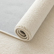 高级感奶油风地毯卧室白色，客厅满铺免打理仿羊毛仿麻榻榻米地垫