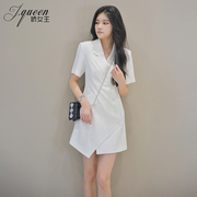 短袖西装连衣裙女夏季时尚韩版设计感气质收腰显瘦OL职业短裙