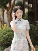 小清新旗袍2024夏季改良版，年轻款少女连衣裙，高端气质新式优雅