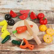 高档宝宝木制水果蔬菜切切看切切乐磁性切水果玩具儿童仿真过家家
