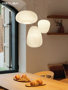 日式玻璃餐厅吊灯极简现代创意卧室灯设计师，样板房loft复式楼梯灯