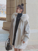 晋江棉服女工装派克服秋冬季2022年时尚，小个子加绒加厚外套女