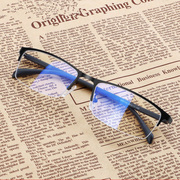 半框防蓝光眼镜男女商务，电脑手机辐射护目镜，平光无度数近视镜框架