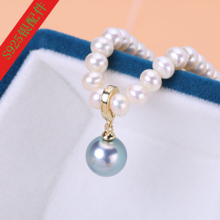 diy珍珠配件s925纯银，多功能吊坠项链二用夹扣款项坠空托配饰品