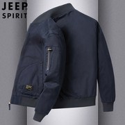 jeep吉普夹克衫男春秋季美式休闲复古工装，飞行服中年外套纯棉男装