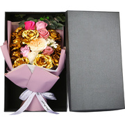 金玫瑰(金玫瑰)金箔，创意花束母亲节节礼物，送女友表白生日礼物浪漫创意520