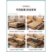 北欧实木床1.35米小户型家用单人床1米2储物床儿童床1米床经