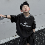 男童夏装套装儿童韩版休闲运动短袖短裤男孩百搭篮球服两件套