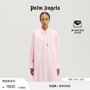 折扣Palm Angels女士粉红色棉质长袖衬衫裙连衣长裙