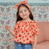 女童草莓收腰公主泡泡袖T恤 韩国南大门童装2024夏款上衣983