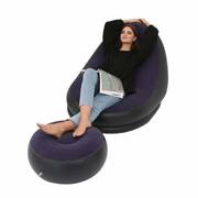 懒人充气沙发可折叠躺椅户外沙发床带脚蹬舒适组合植绒沙发椅