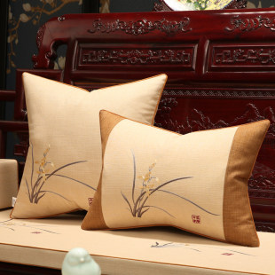 新中式抱枕沙发客厅现代简约大号靠枕套，护腰含芯床头靠垫大号定制