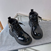 女童靴子中筒皮靴，2023秋冬儿童短靴时装公主，皮靴中大童马丁靴