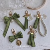 原创小清新绿色丝带小巧精致挂件珍珠u盘挂饰创意包袋钥匙扣