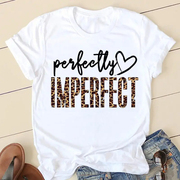 Leopard Imperfect T shirt 夏季女士短袖T恤小清新白色字母上衣