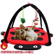 红色甲壳虫趣味响铃猫咪帐篷，宠物玩具猫咪吊床玩具猫窝