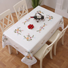 餐桌布桌布长方形家用丝带绣布艺茶几中式白色盖布正方形方桌台布