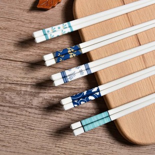 复古陶瓷筷子家用釉中彩骨瓷餐具耐高温个性创意筷勺套装好看好用