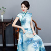2023春秋季改良版旗袍式少女中国风款优雅两件套装连衣裙高级
