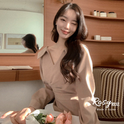rose欧尼韩国可和各种西装，棉服混搭~质感修身显瘦连衣裙