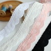白色粉色蝴蝶结纯棉布刺绣，蕾丝花边洛丽塔，裙边袖口装饰波浪边辅料