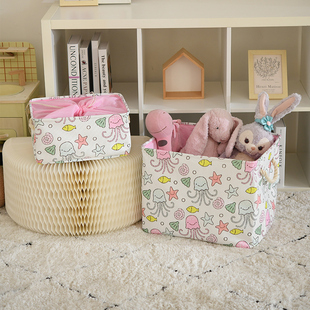 儿童玩具收纳筐篮收纳盒宝宝衣橱衣服收纳箱大容量布艺卡通储物箱