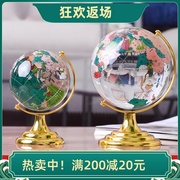 高档大小号水晶球，地球仪摆件彩色中文，家居办公室装饰品玩具