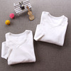 2件女童T恤四季款婴幼儿纯白色内衣纯棉男宝长袖儿童圆领上衣打底